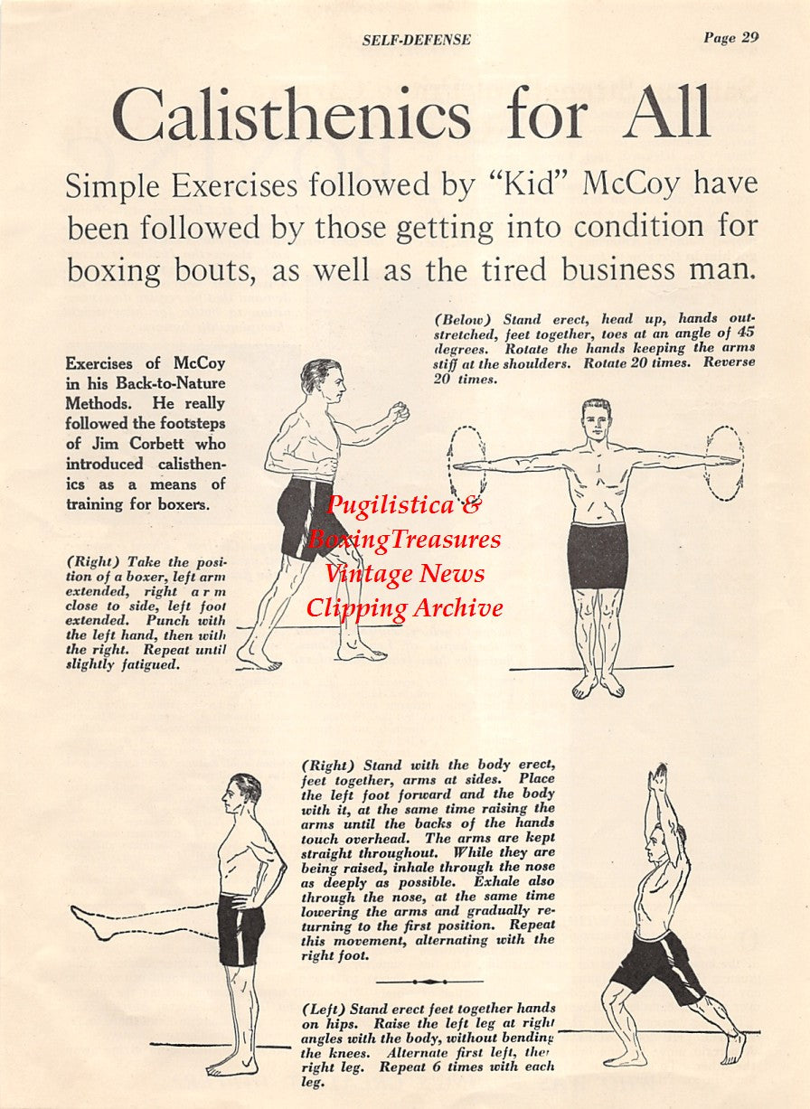 Boxing News Clipping #1994 - Al Singer, George Courtney, George Godfrey, Kid McCoy exercises