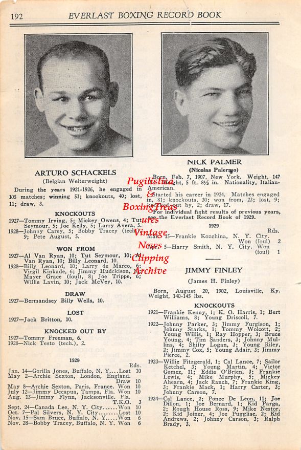 Boxing News Clipping #20 - Arturo Schackels, Nick Palmer, Armando Schackels