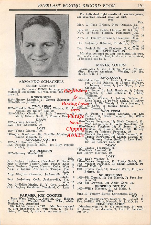 Boxing News Clipping #20 - Arturo Schackels, Nick Palmer, Armando Schackels
