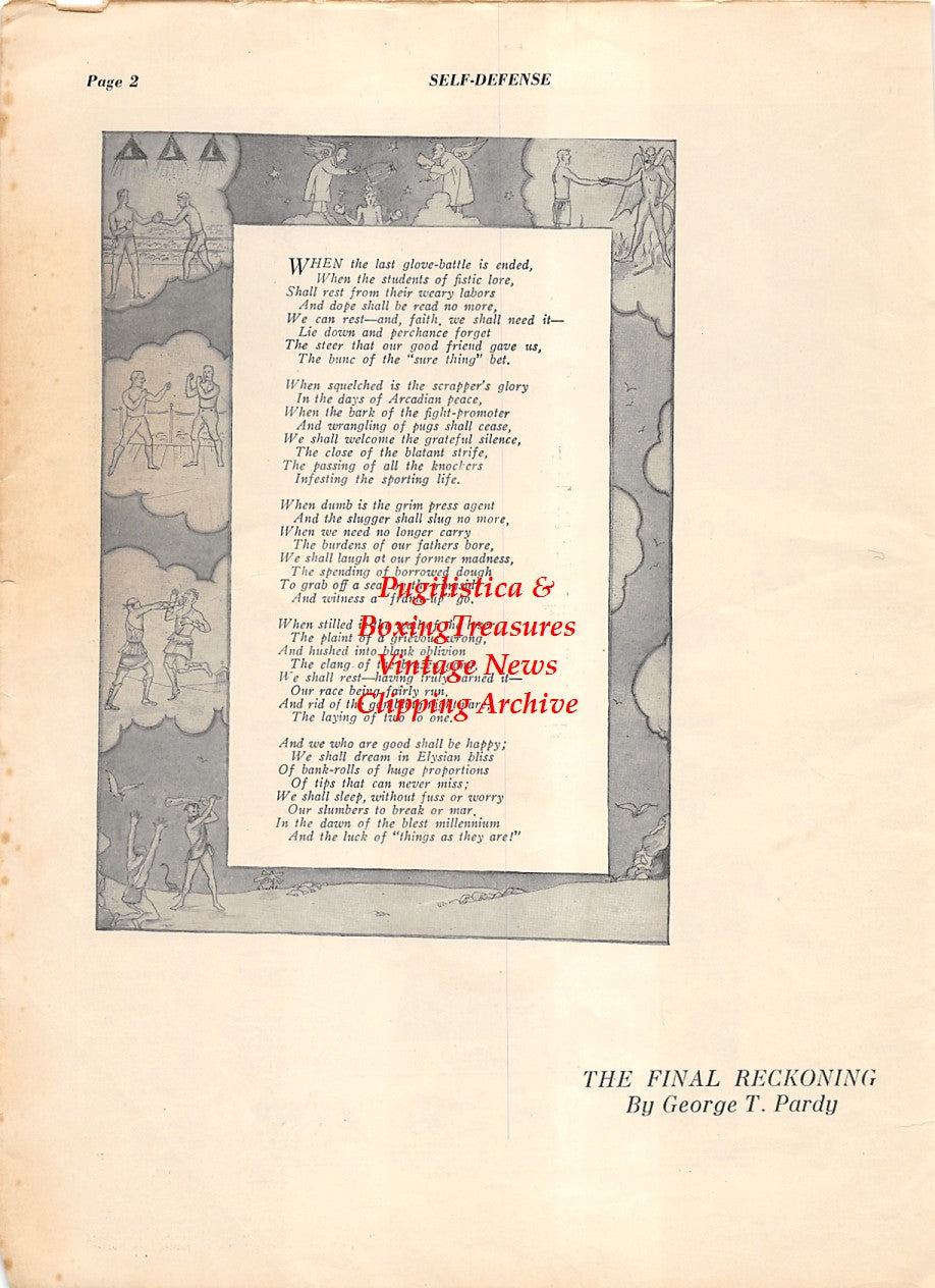 Boxing News Clipping #2003 - Dick Daniels, Boxing Poem by George T. Pardy