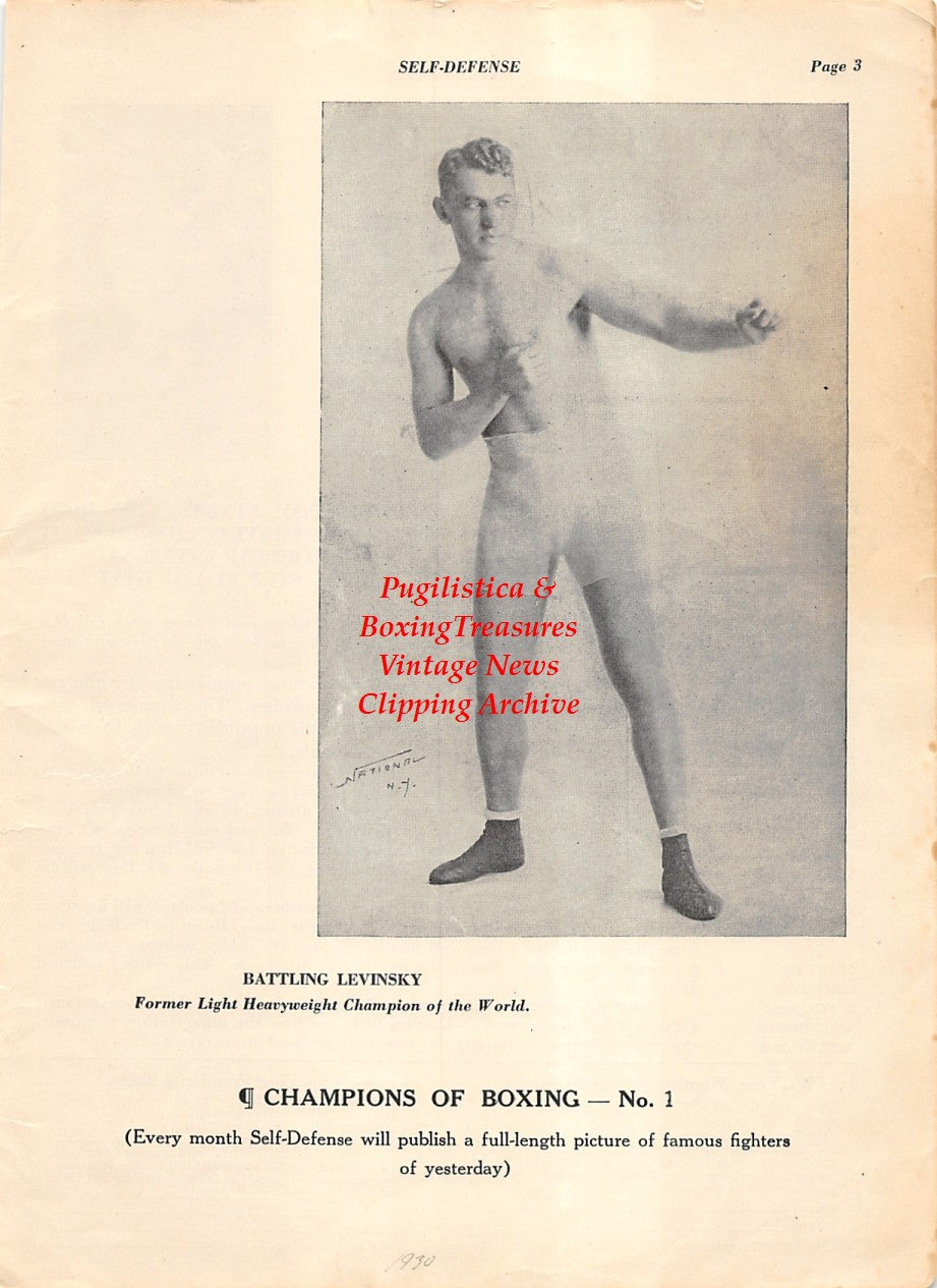 Boxing News Clipping #2004 - Battling Levinsky, Dolly Arney