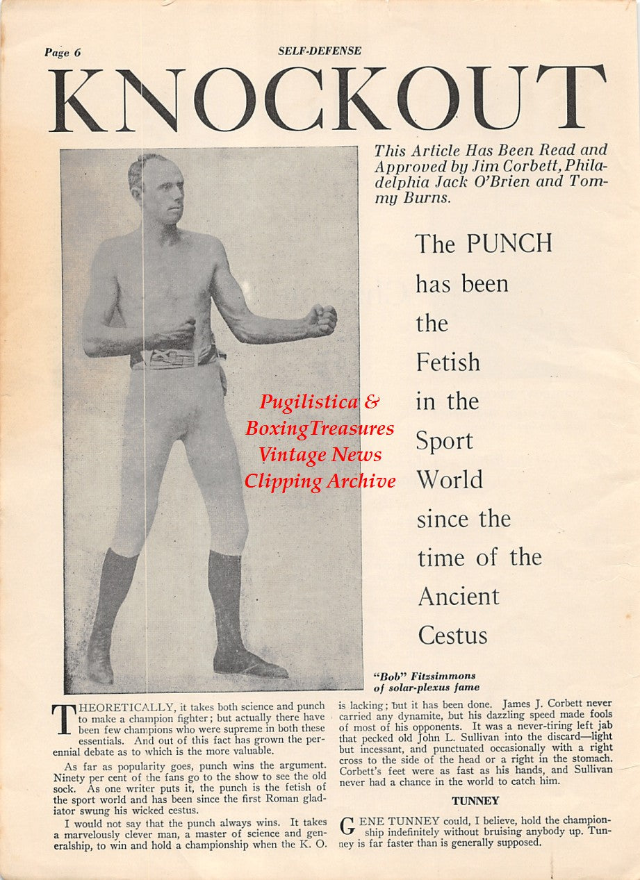 Boxing News Clipping #2005 - Bob Fitzsimmons, Big Boy Peterson, Primo Carnera