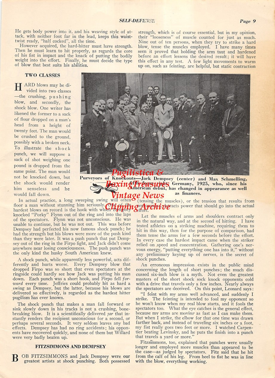 Boxing News Clipping #2007 - Benny Bass, Jack Dempsey and Max Schmeling in Germany