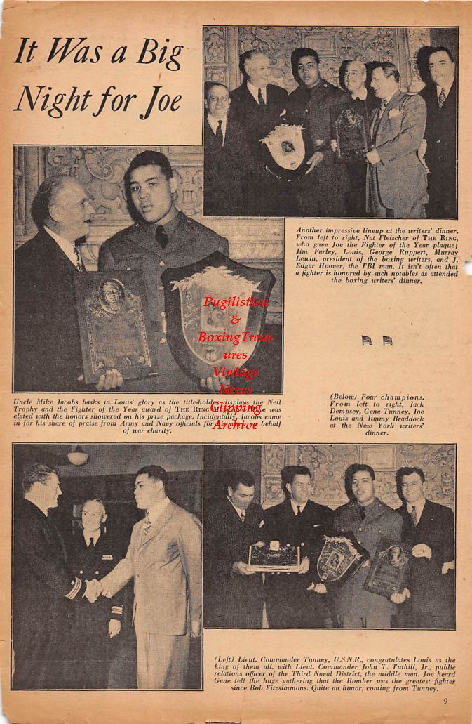 Boxing News Clipping #201 - Joe Louis, Paul Cook, Jack Baggart, Roxie Forgione
