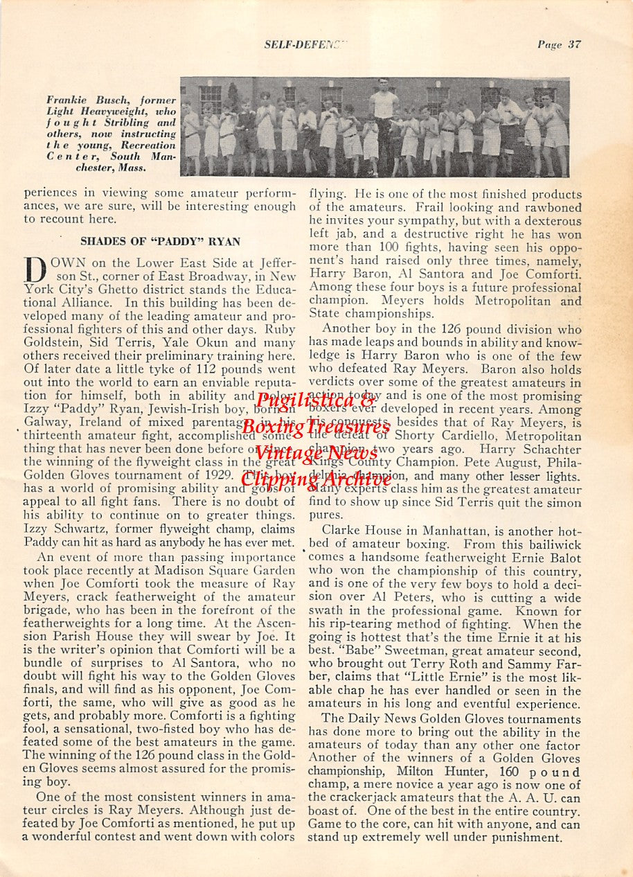 Boxing News Clipping #2019 - Frankie Busch, Philadelphia Jack O'Brien