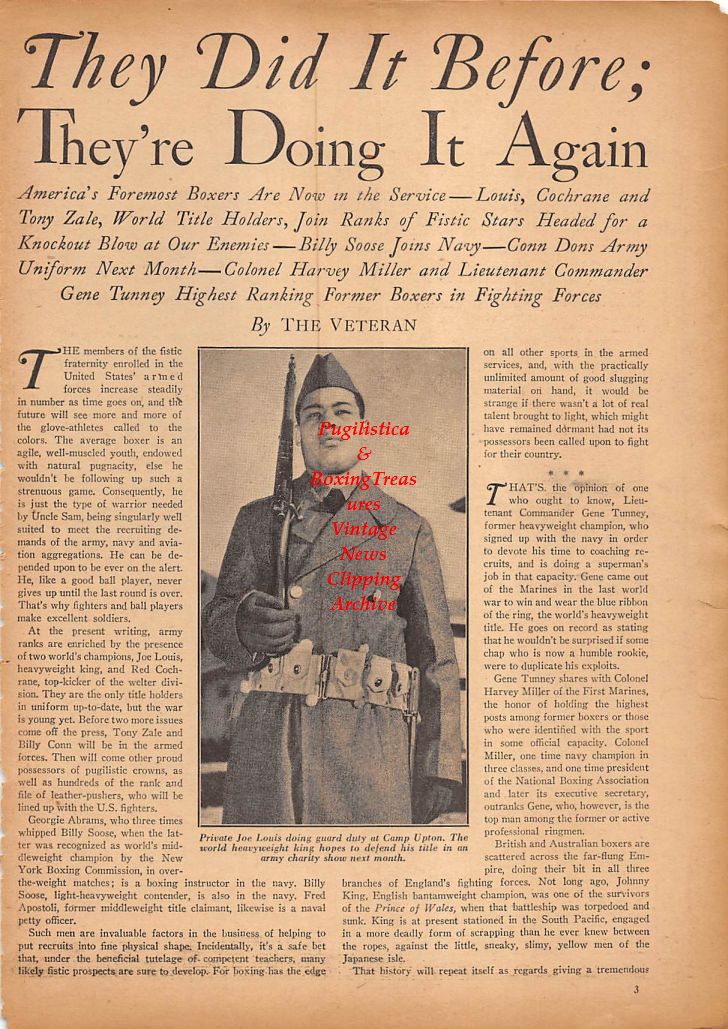 Boxing News Clipping #202 - Joe Louis, Freddie "Red" Cochrane
