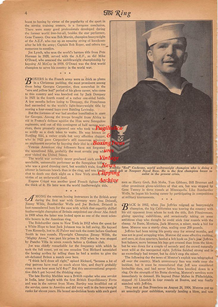 Boxing News Clipping #202 - Joe Louis, Freddie "Red" Cochrane