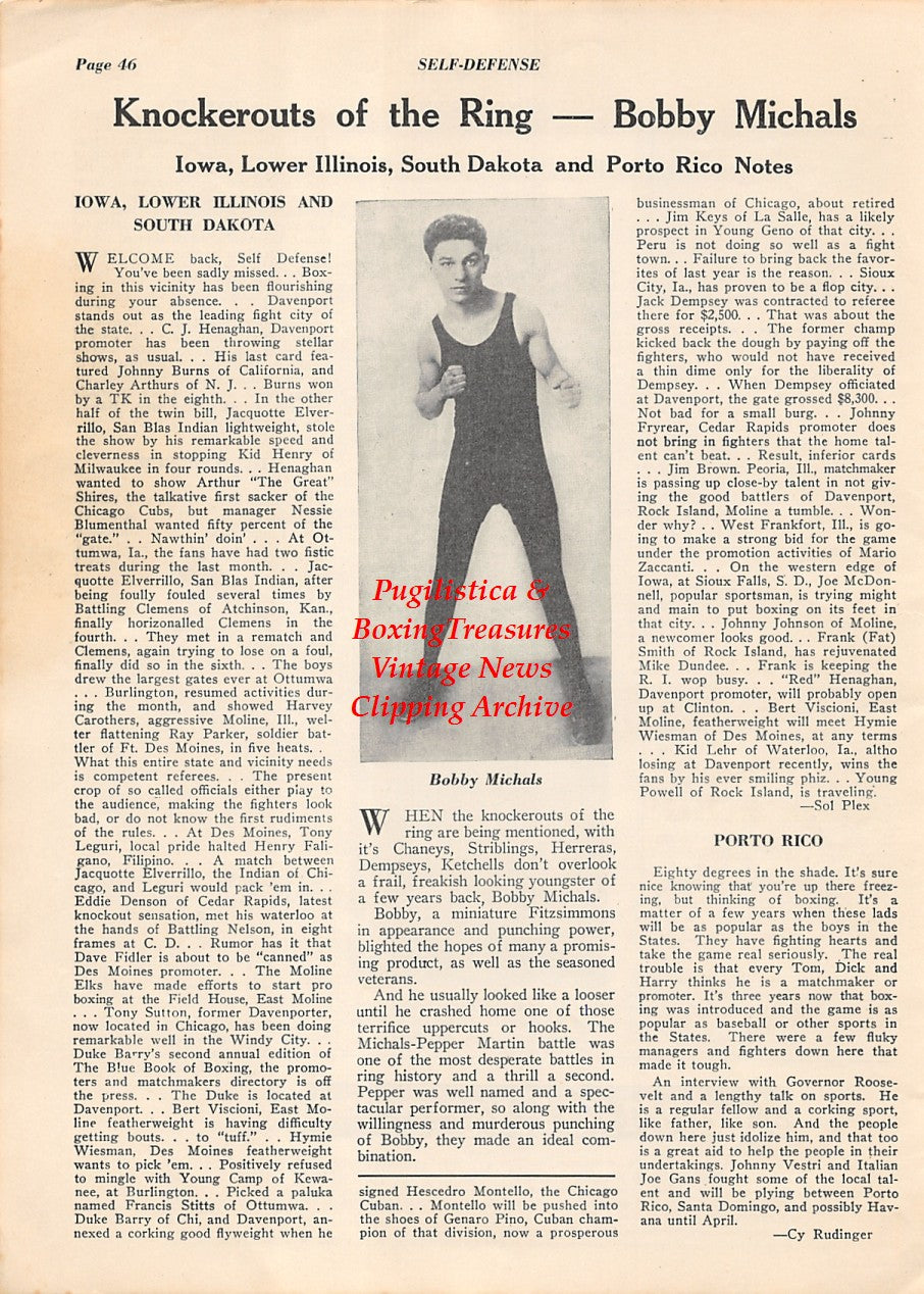 Boxing News Clipping #2021 - Bobby Michaels, Bert Quinn, Henry Hickey, Jack Daugherty