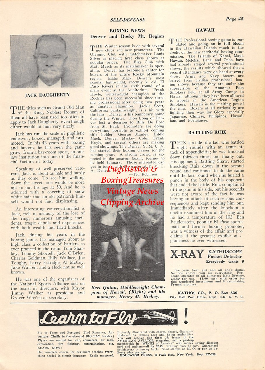 Boxing News Clipping #2021 - Bobby Michaels, Bert Quinn, Henry Hickey, Jack Daugherty