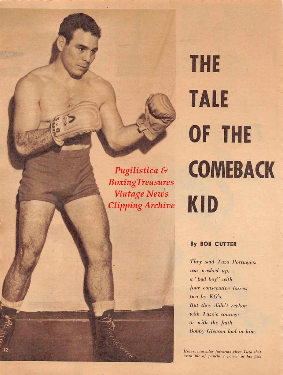 Boxing News Clipping #2026 - Tuzo Portuguez, Joey Giambra vs. Bobby Dykes, George Benton vs. Bobby Jones, Walter Cartier vs. Randy Sandy, Floyd Patterson vs. Dick Wagner, Wallace Bud Smith vs. Orlando Zulueta
