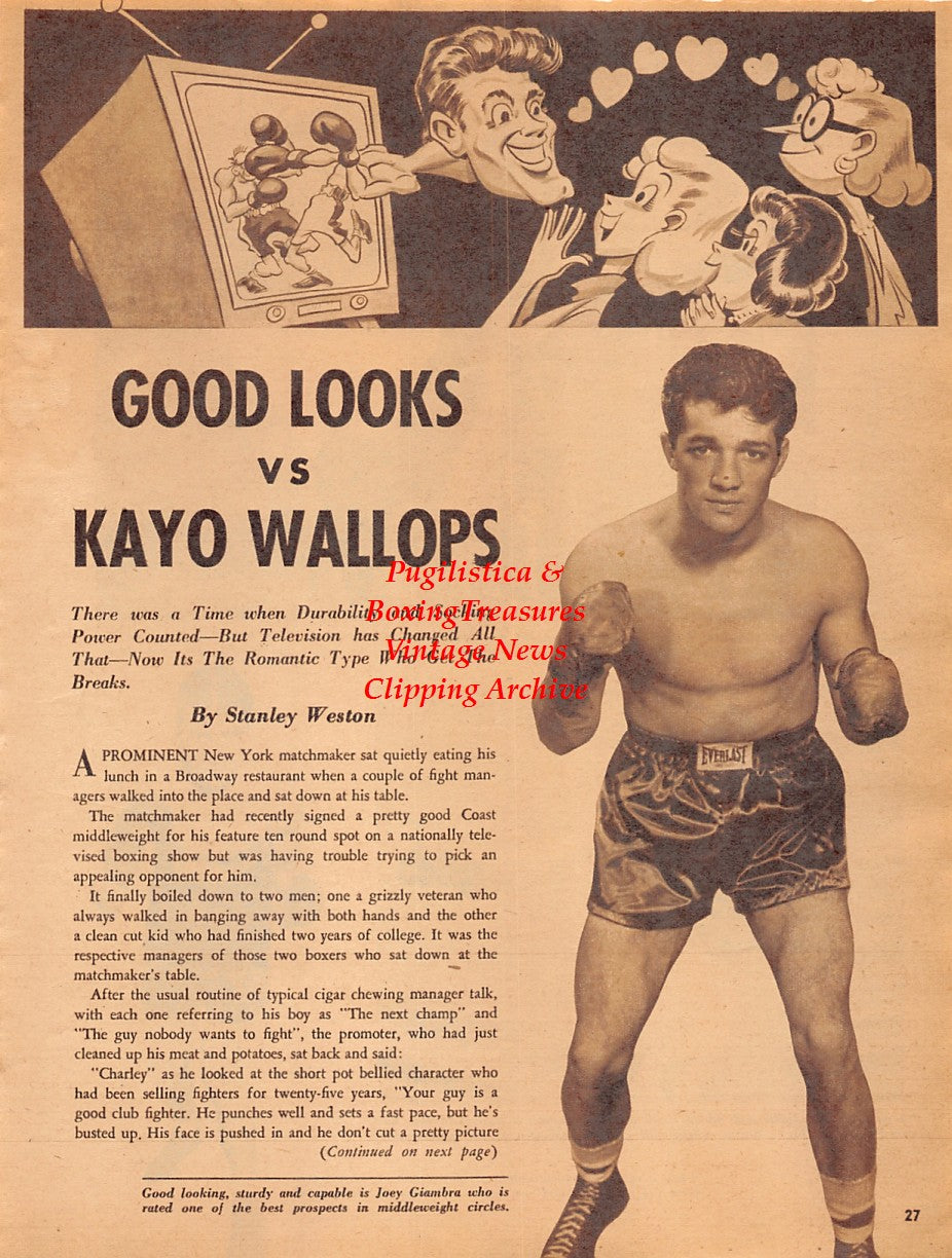 Boxing News Clipping #2034 - Joey Giambra, Billy Conn, Max Baer, Jack Kid Berg