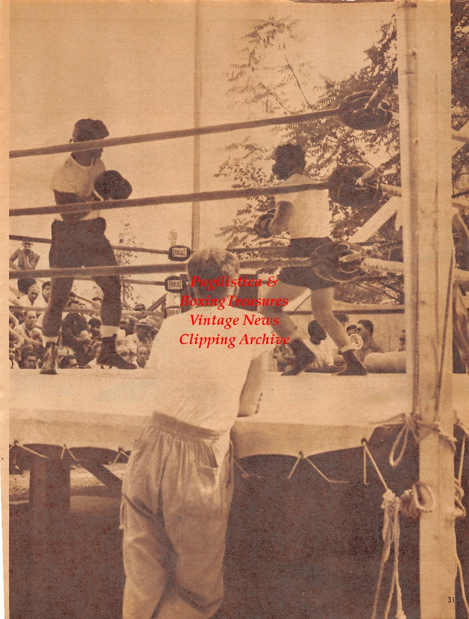 Boxing News Clipping #2036 - Scenes from Long Pond Inn New York Training Camp, Charlie Bennett, Eddie McDonald