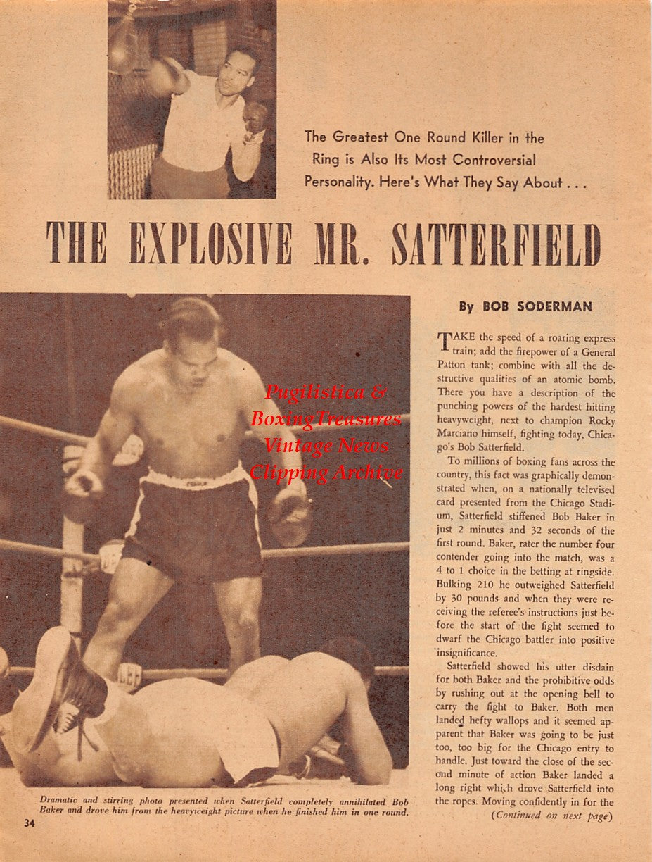 Boxing News Clipping #2037 - Bob Satterfield, Bob Baker, Roland LaStarza