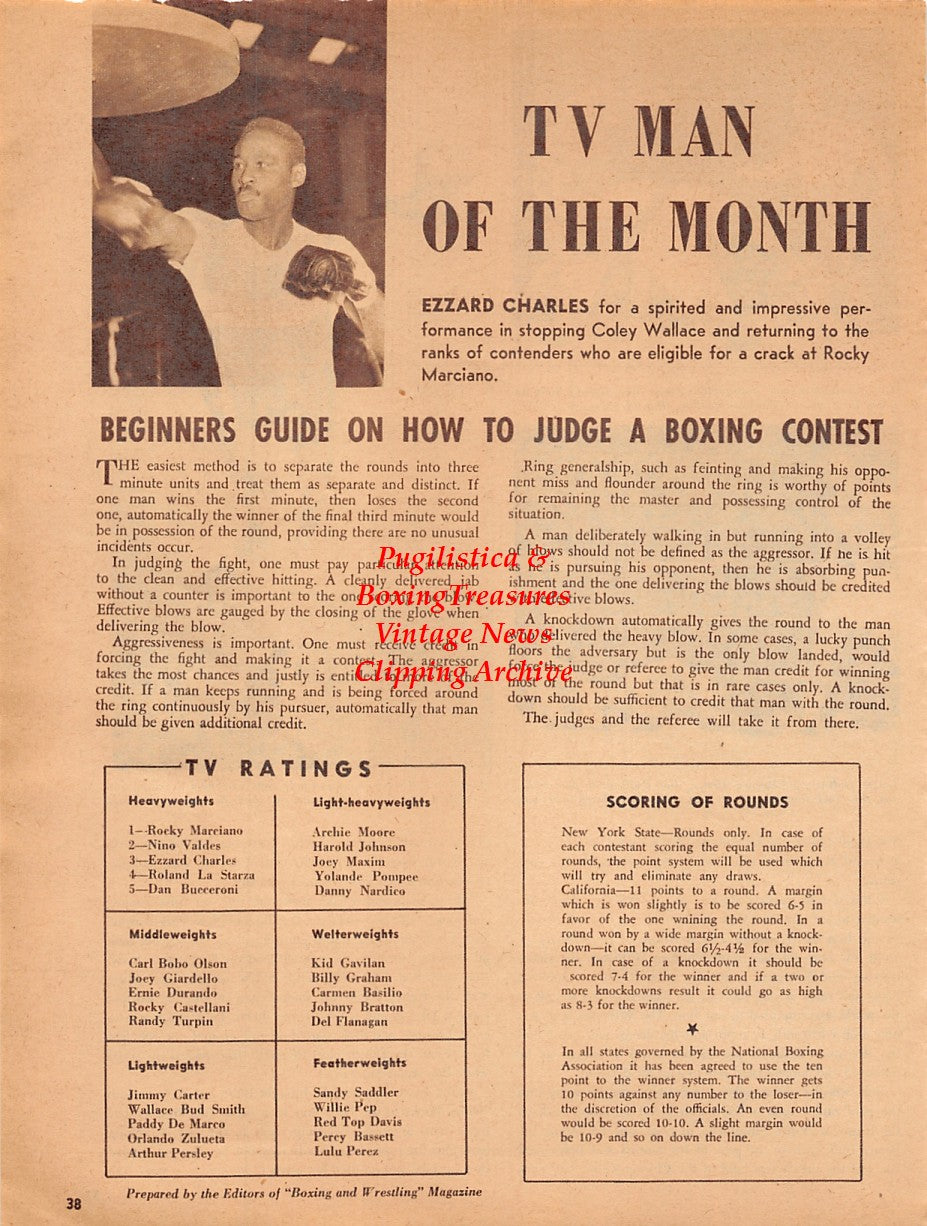 Boxing News Clipping #2039 - Bob Satterfield, Clarence Henry, Harold Johnson, Ezzard Charles