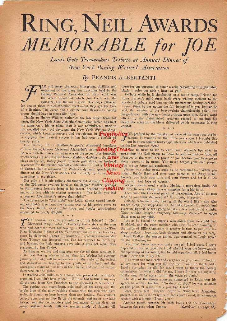 Boxing News Clipping #204 - Private Joe Louis In The Military