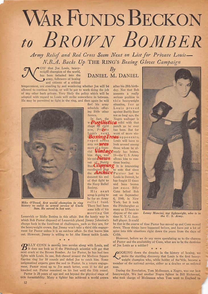 Boxing News Clipping #205 - Mike O'Dowd, Lenny Mancini