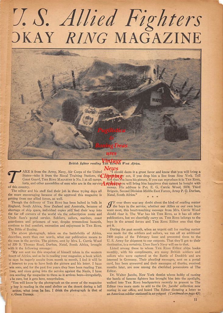 Boxing News Clipping #205 - Mike O'Dowd, Lenny Mancini