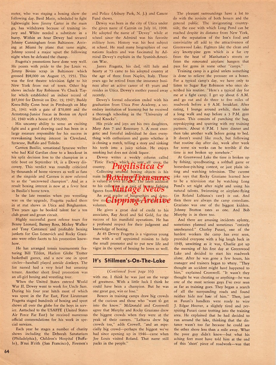 Boxing News Clipping #2050 - Jimmy McLarnin, Barney Ross, Henry Armstrong, Baby Arizmendi, Fidel LaBarba