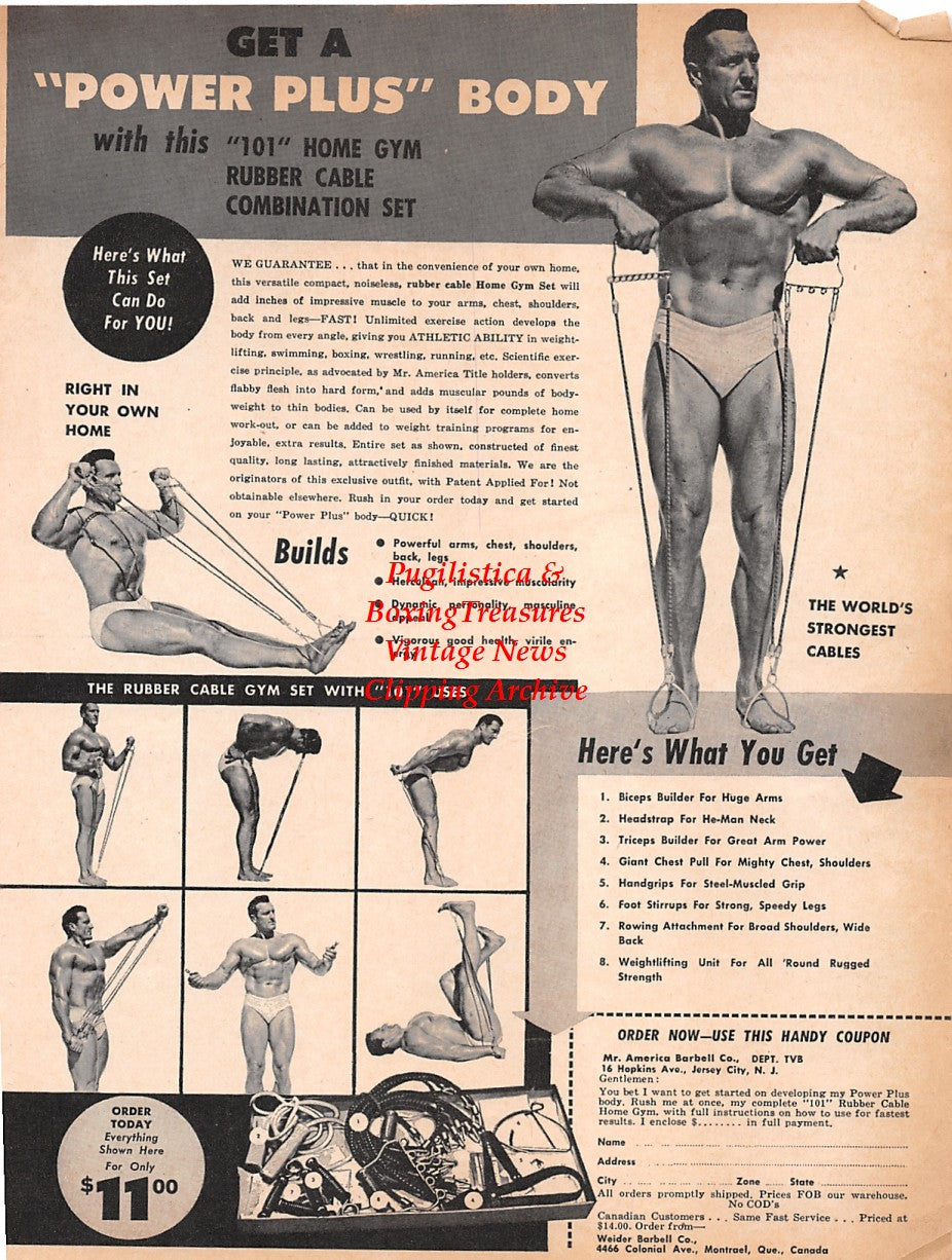 Boxing News Clipping #2052 - Roland LaStarza barbell ad