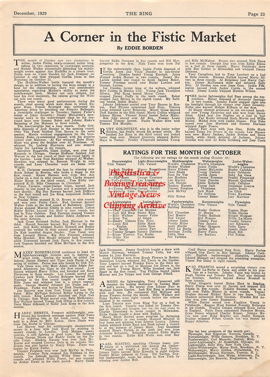 Boxing News Clipping #2055 - Phil Kaplan, Yale Okun, Maxie Rosenbloom