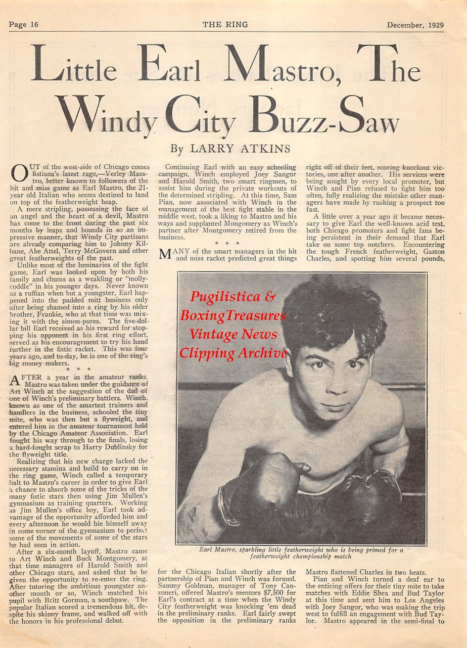 Boxing News Clipping #2057 - Earl Mastro