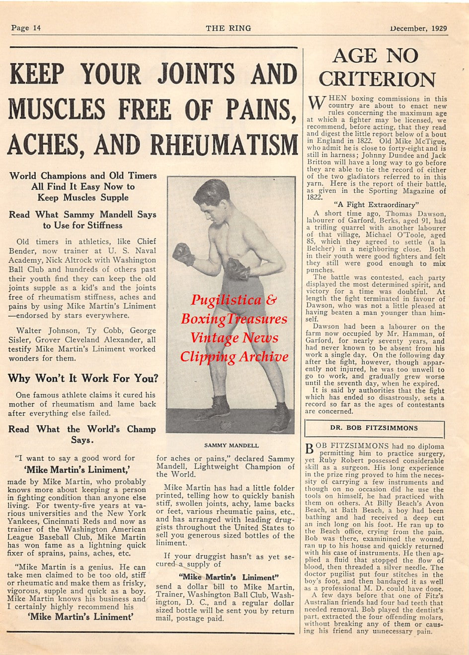 Boxing News Clipping #2058 - Al Foreman, Sammy Mandell