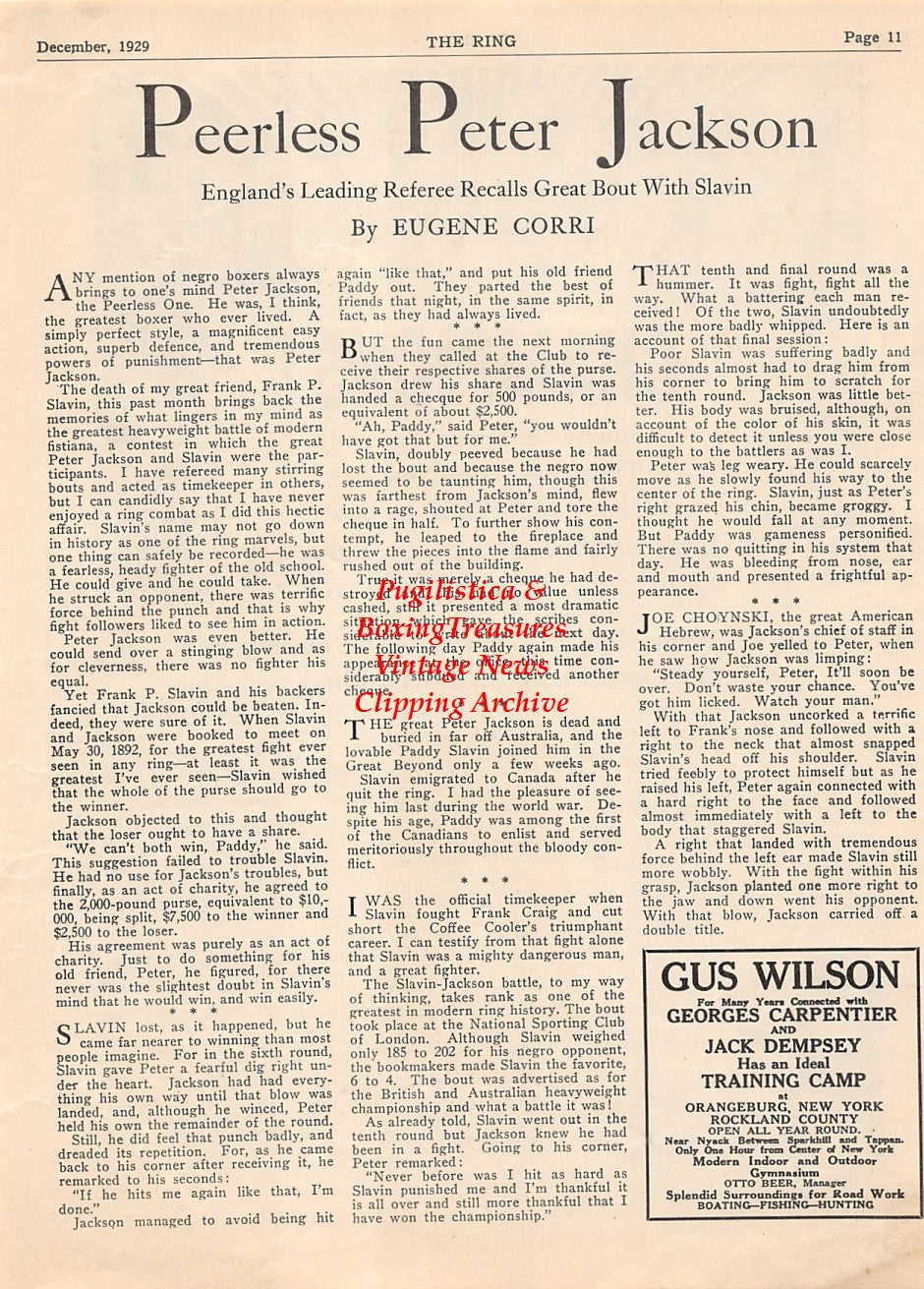 Boxing News Clipping #2059 - Joe Canamare, George Sanders, G.M. Cowie, Mike Munnelly, Fred Duell, Frank Howard, Piggy Young, Arthur DeChamplain, Buddy McNeil, Jimmy Mendoza, Jack Dempsey