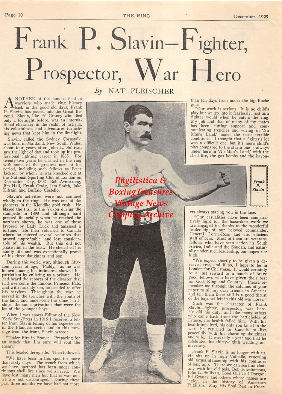 Boxing News Clipping #2060 - Frank Slavin