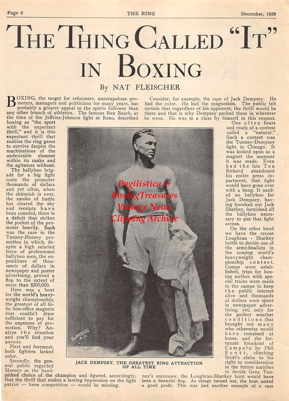 Boxing News Clipping #2062 - Jack Dempsey