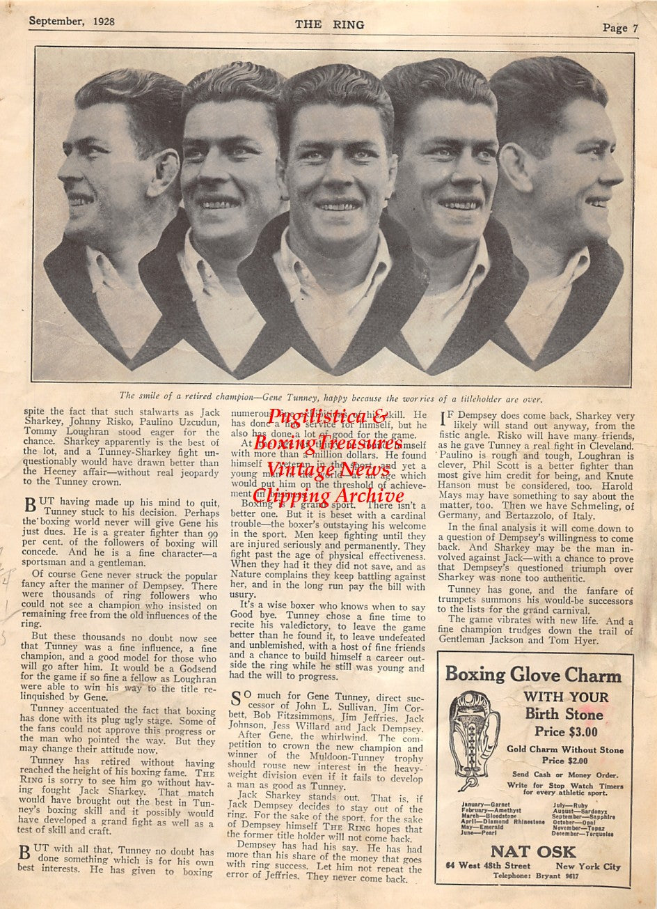 Boxing News Clipping #2064 - Gene Tunney vs. Tom Heeney