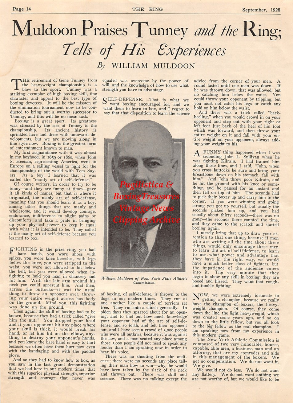 Boxing News Clipping #2066 - William Muldoon