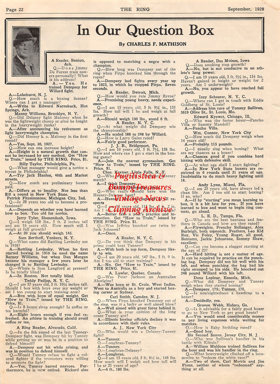 Boxing News Clipping #2070 - Billy Delaney