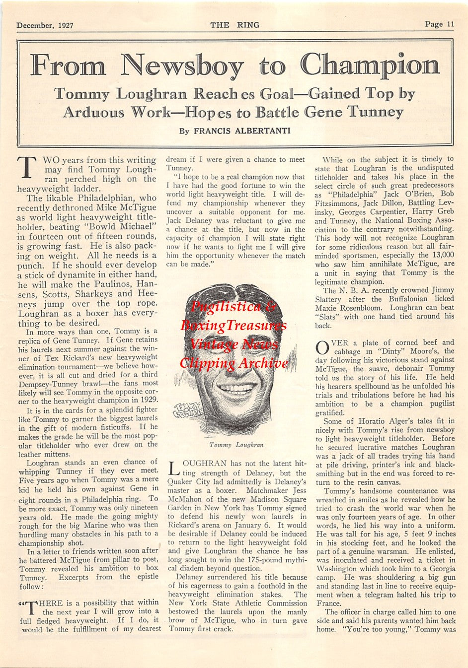 Boxing News Clipping #2077 - Tommy Loughran