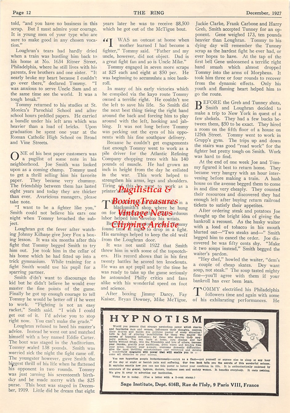 Boxing News Clipping #2077 - Tommy Loughran