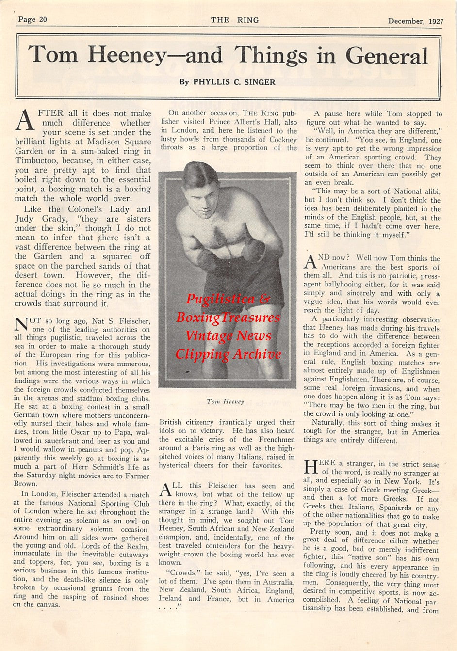 Boxing News Clipping #2080 - George Tasker, Tom Heeney