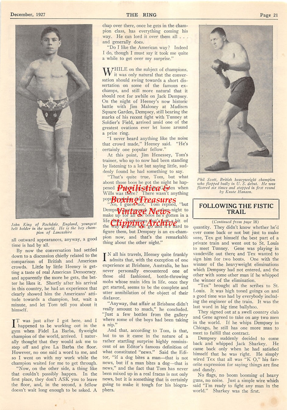 Boxing News Clipping #2081 - Johnny King, Phil Scott