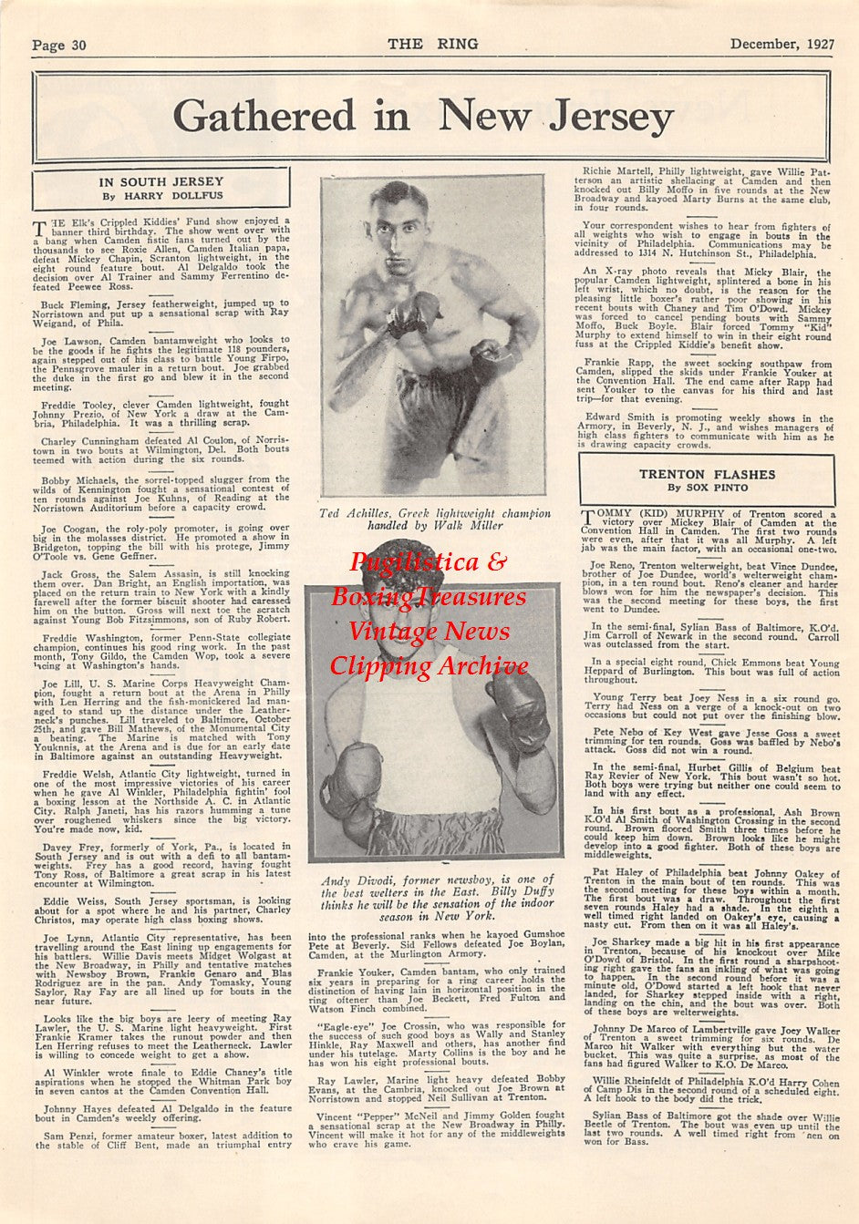 Boxing News Clipping #2085 - Ted Achilles, Andy DiVodi