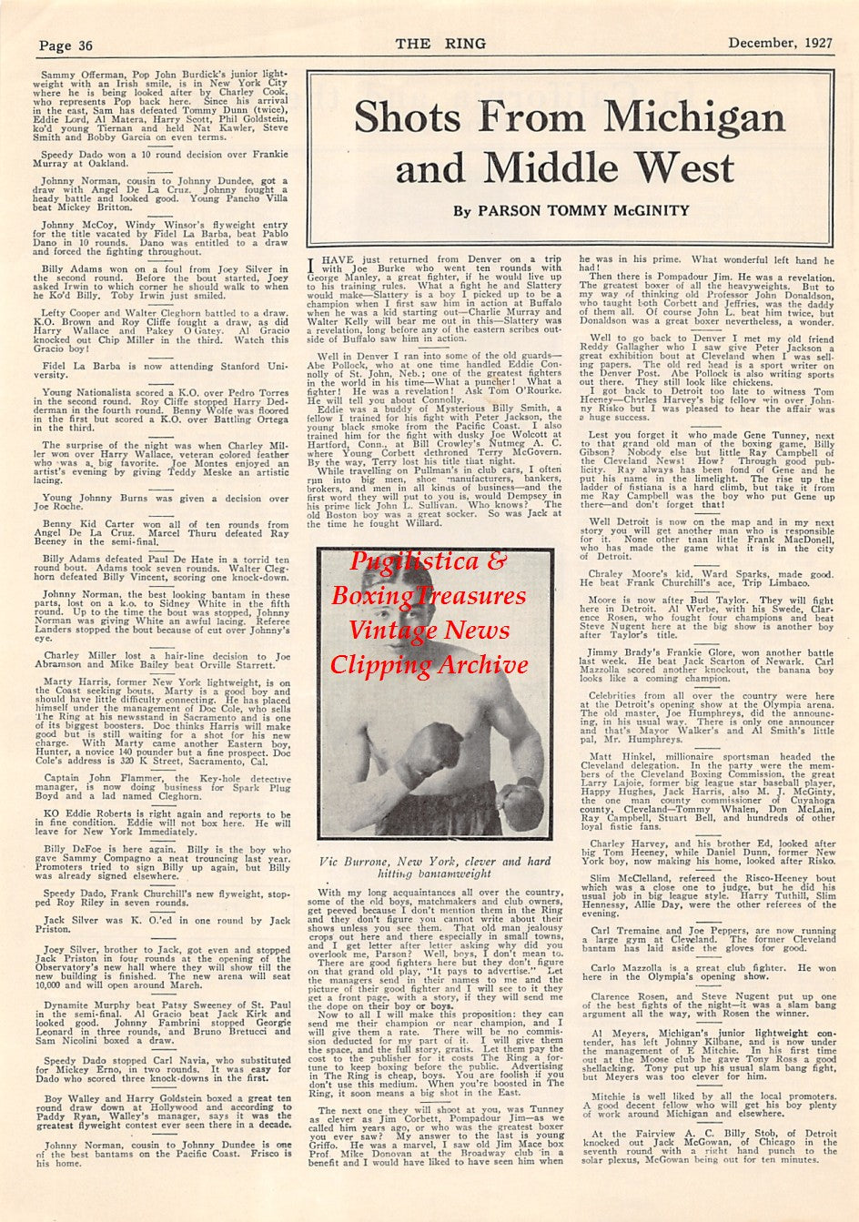 Boxing News Clipping #2088 - Leo Lomski, Jimmy McLarnin, Vic Burrone