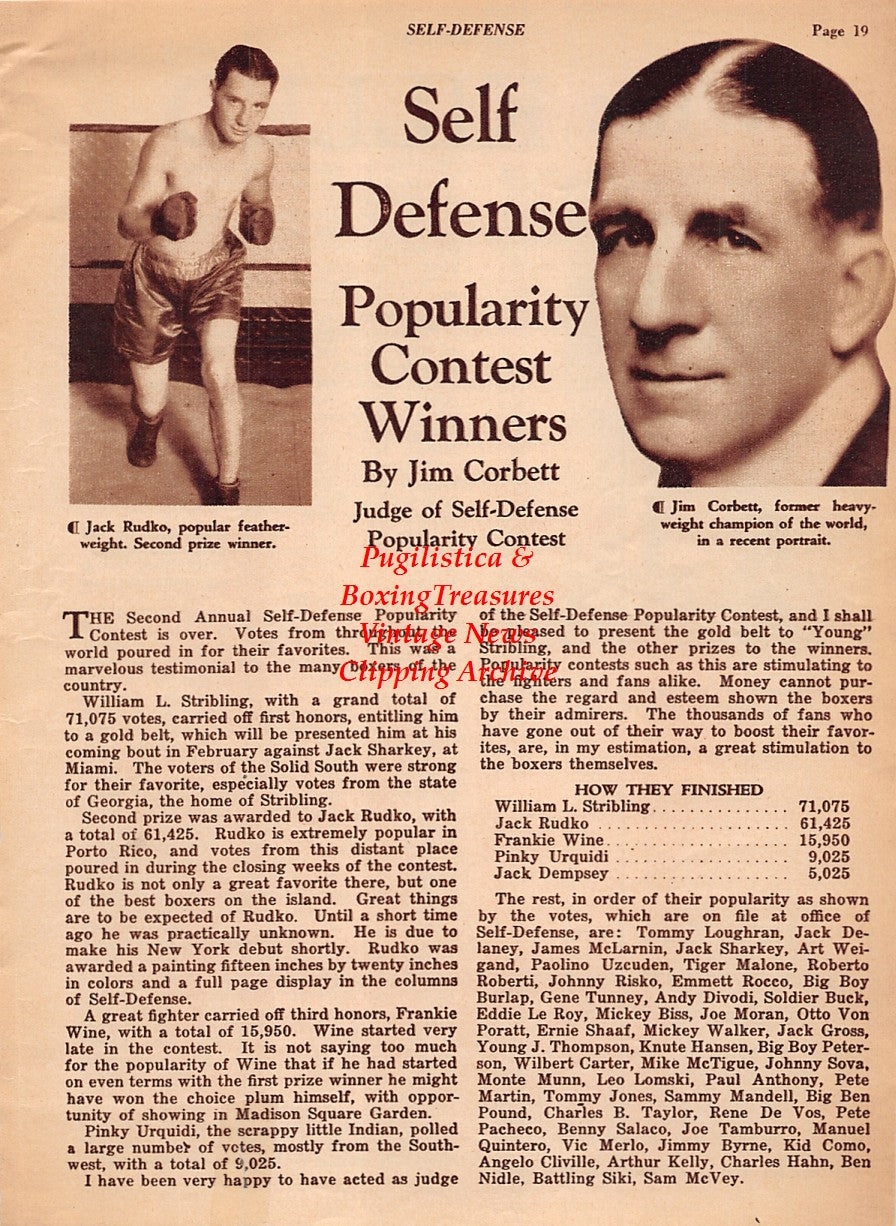 Boxing News Clipping #2096 - Jack Rudko, Jim Corbett, Tex Rickard and John Ringling