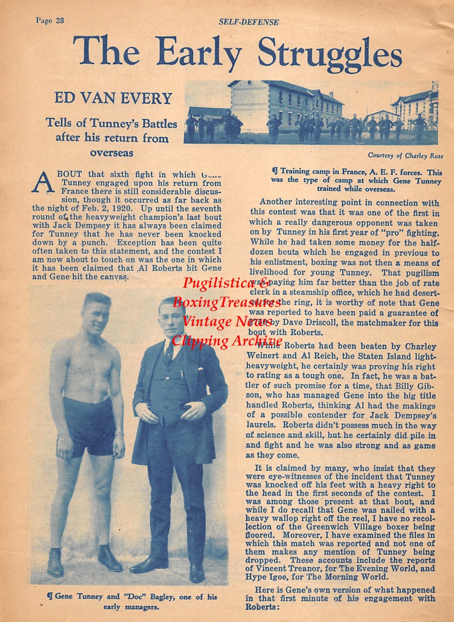 Boxing News Clipping #2097 - Gene Tunney, Doc Bagley, Young Otto
