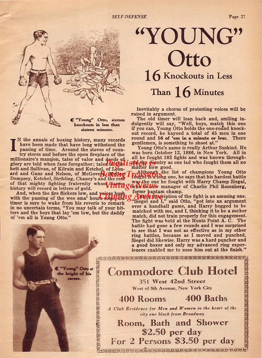 Boxing News Clipping #2097 - Gene Tunney, Doc Bagley, Young Otto