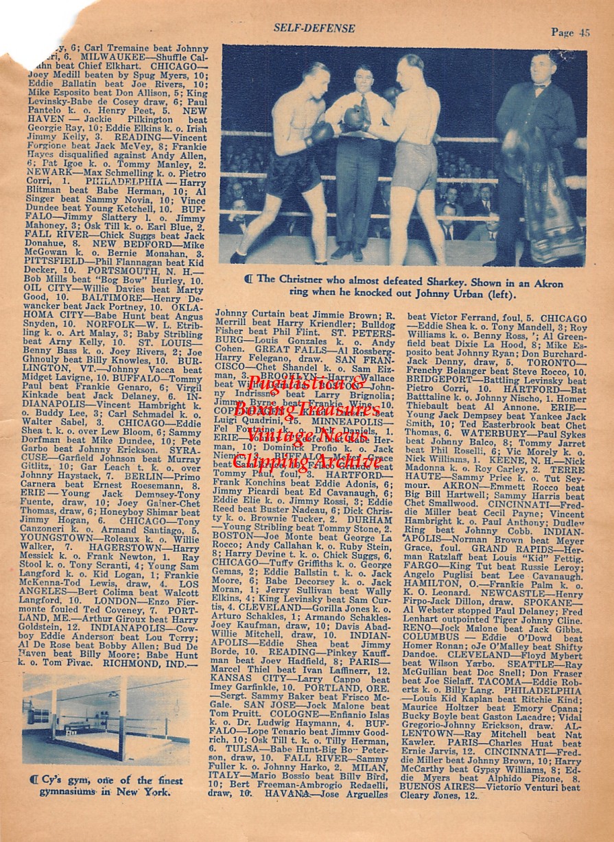 Boxing News Clipping #2105 - KO Christner vs. Johnny Urban