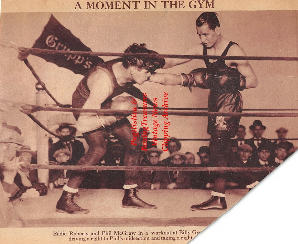 Boxing News Clipping #2106 - Eddie Roberts & Phil McGraw at Grupp's Gym