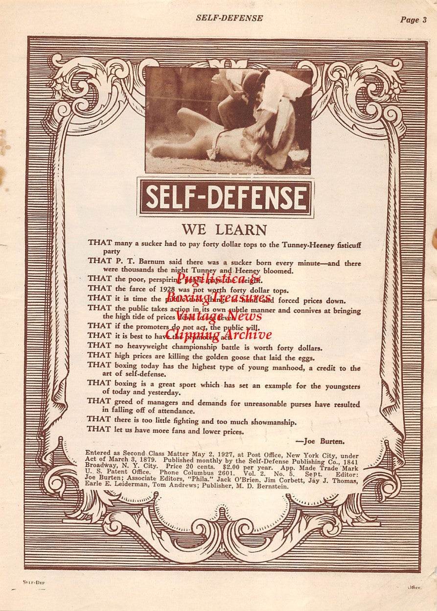 Boxing News Clipping #2108 - Tom Heeney vs. Gene Tunney
