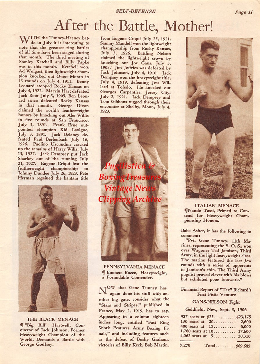 Boxing News Clipping #2111 - Big Bill Hartwell, Emmett Rocco, Nando Tassi