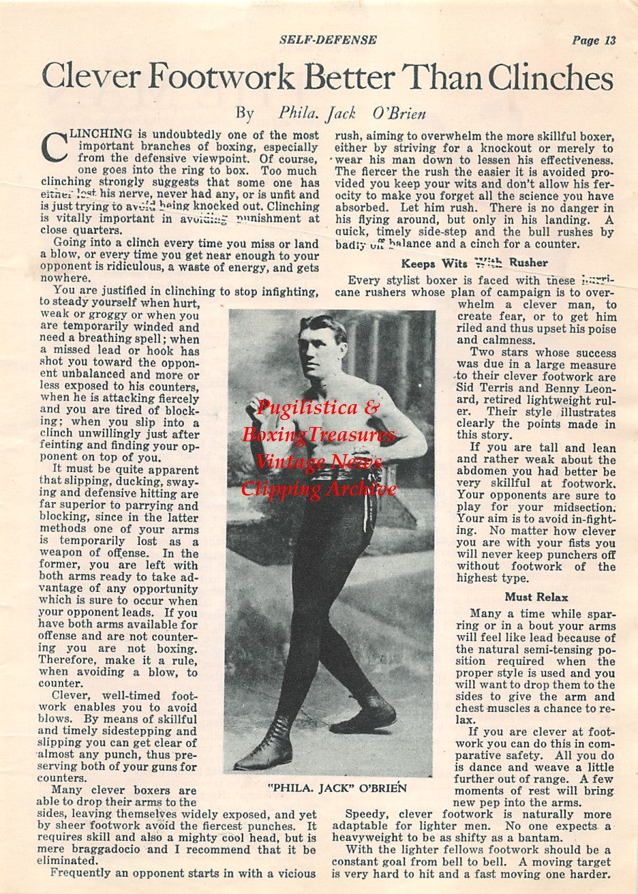 Boxing News Clipping #2112 - Joe Sekyra, Italian Jack Herman, Philadelphia Jack O'Brien