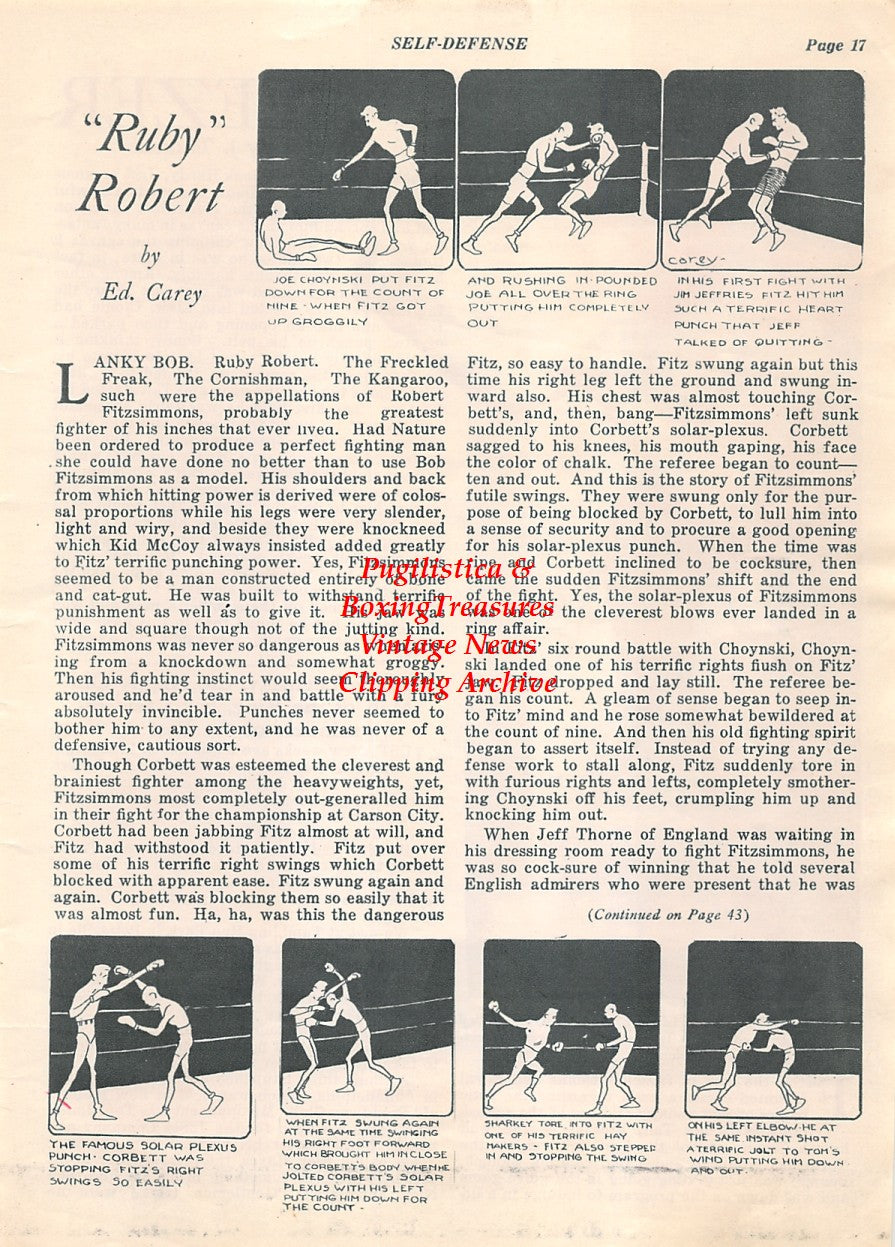 Boxing News Clipping #2113 - Benny Yanger, Robert Fitzsimmons