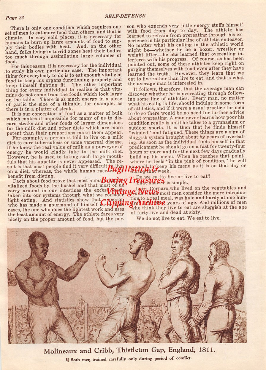 Boxing News Clipping #2115 - Frank Erne, Tom Cribb vs. Thomas Molineaux