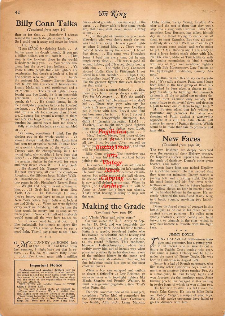 Boxing News Clipping #212 - Buddy Baer, Tiger Jack Fox