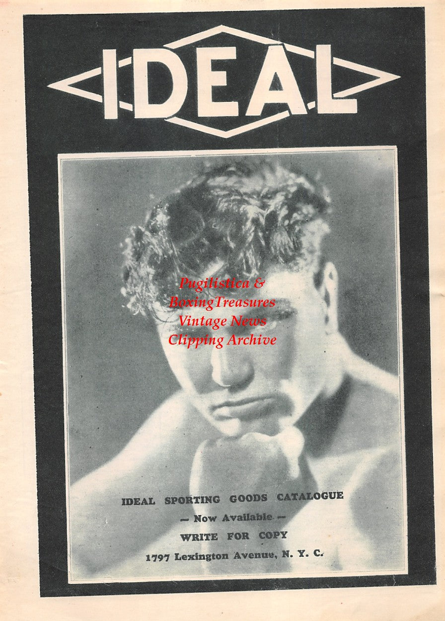 Boxing News Clipping #2123 - Jack Dempsey full page ad